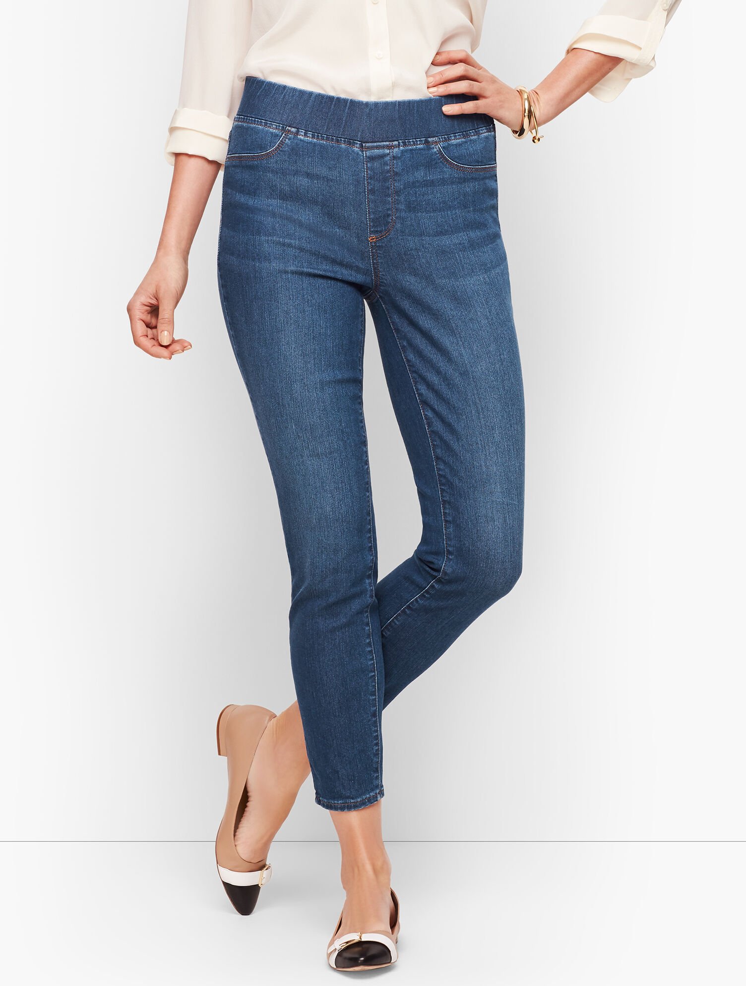 Sculpt Jegging Crop Maya Blue Wash Talbots