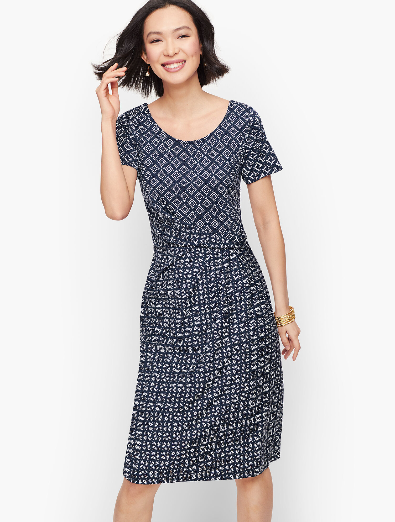 Knit Jersey Draped Sheath Dress | Talbots