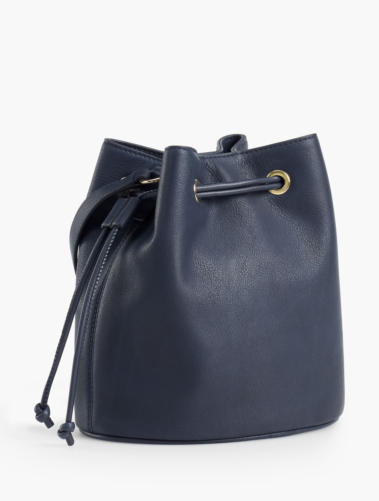 Drawstring Bucket Bag - Pebble Leather