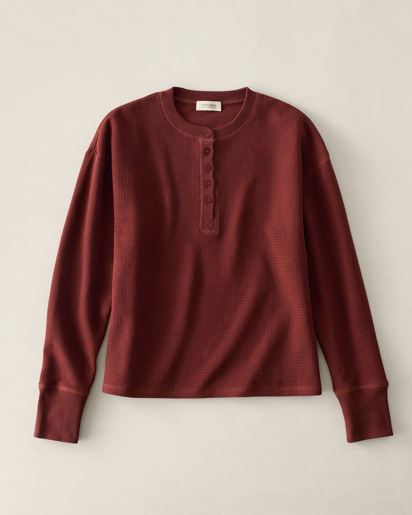 Organic Cotton Waffle Henley