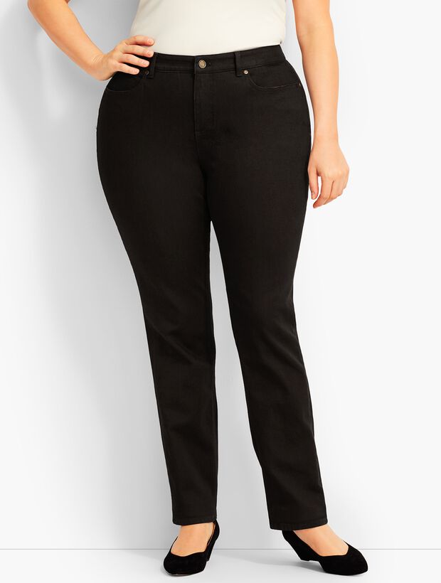Plus Size High Waist Straight-Leg Jeans -Curvy Fit - Black