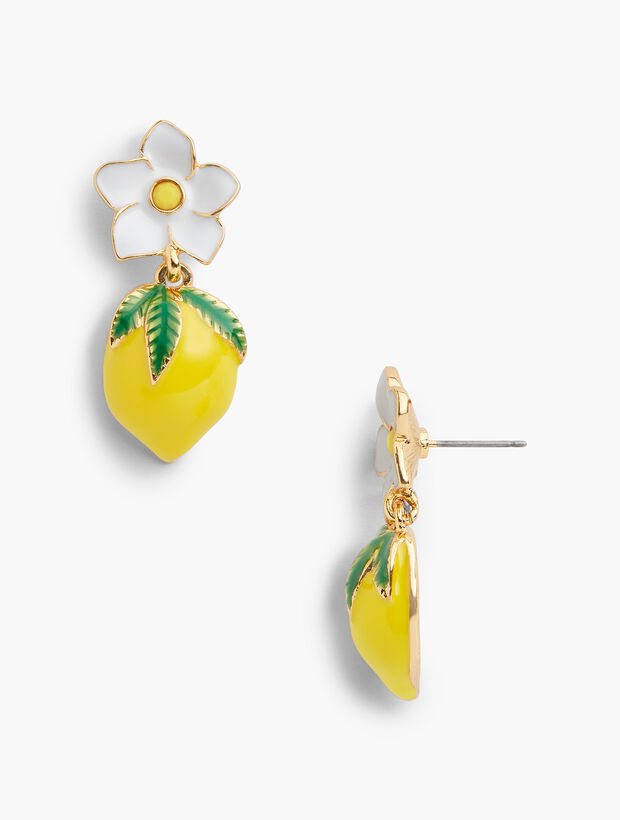 Flower &amp; Lemon Earrings