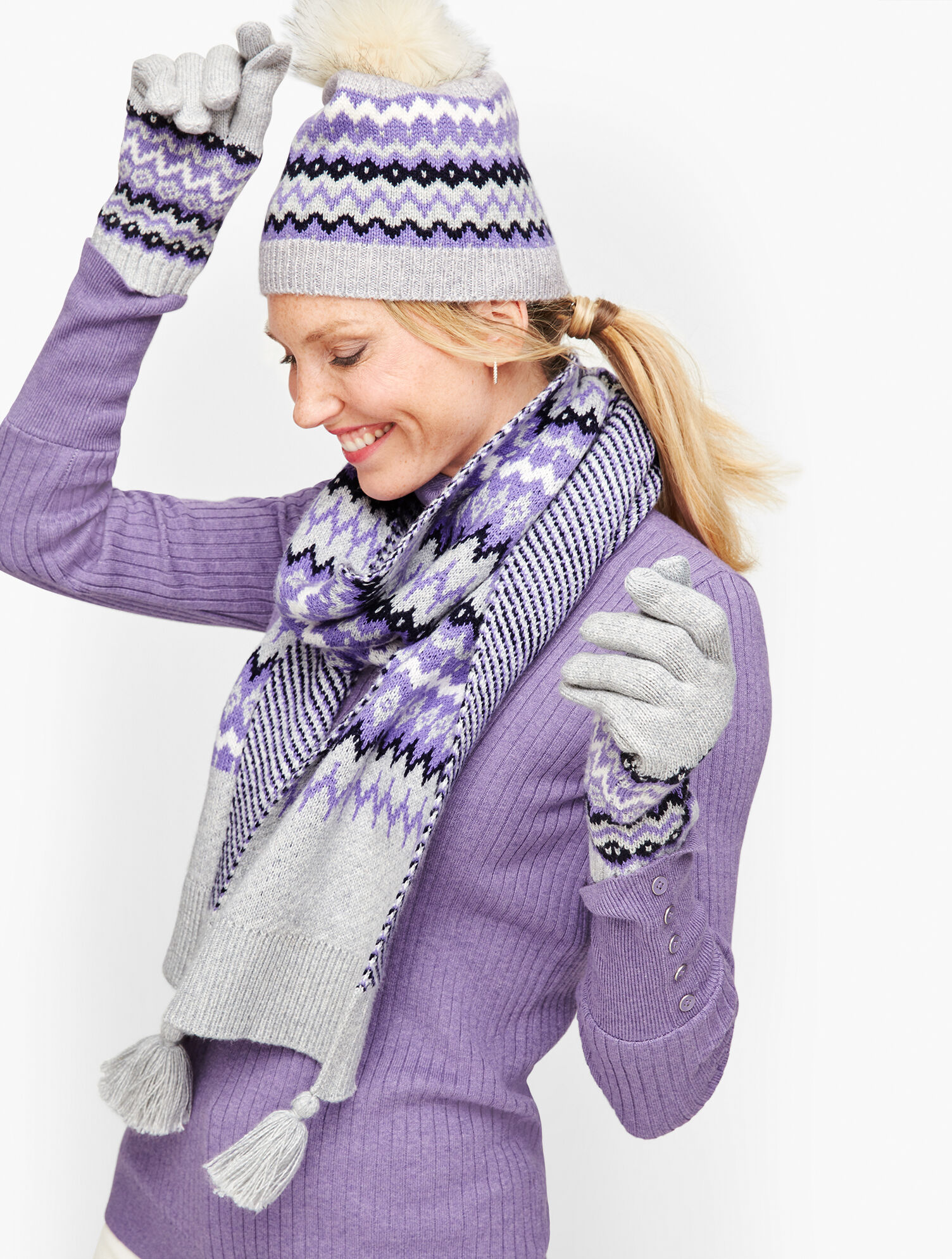 Fair Isle Pompom Hat