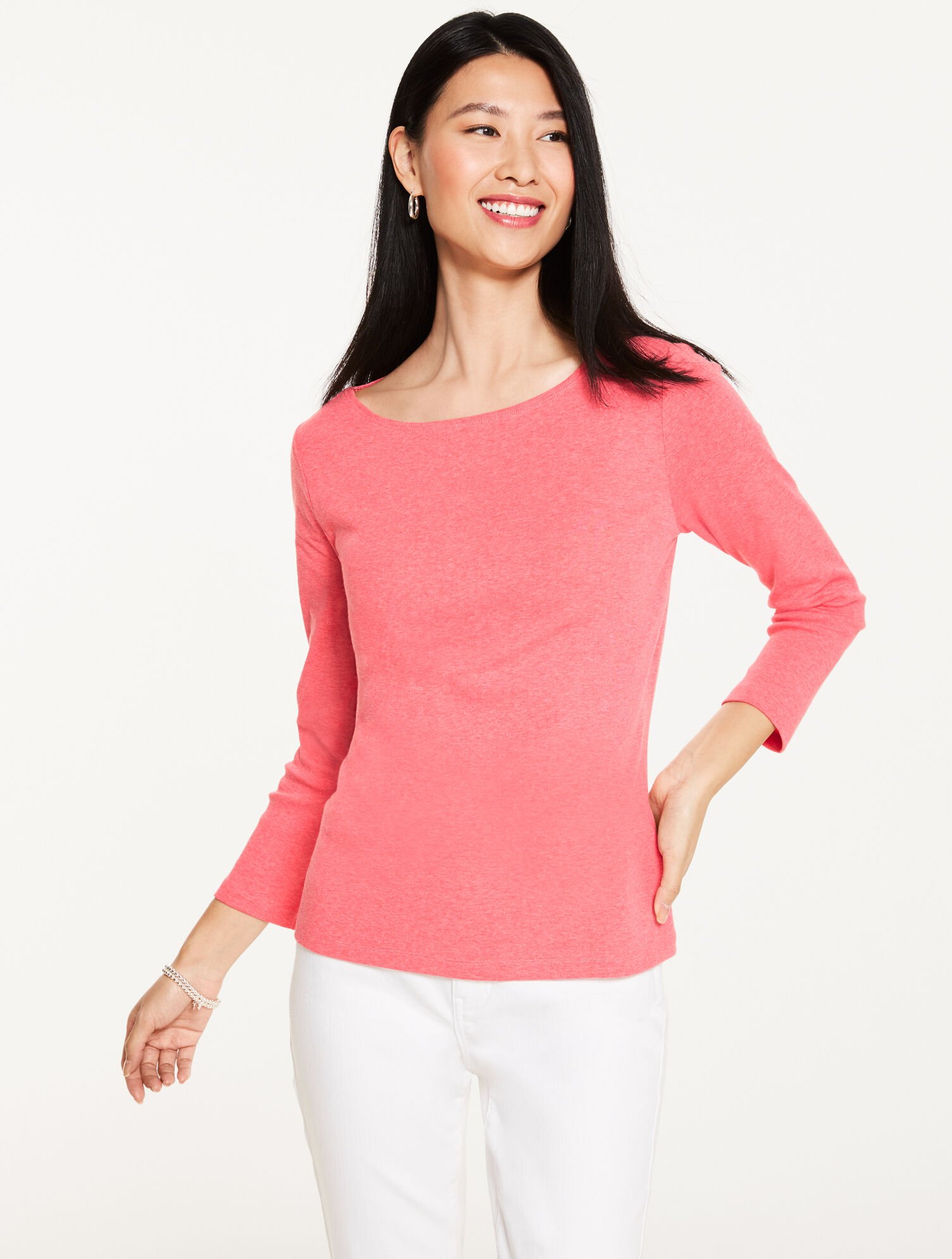 Bateau Neck Tee - Heather