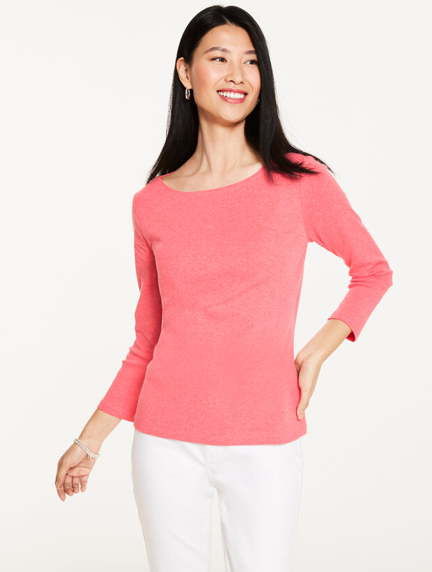 Bateau Neck Tee - Heather
