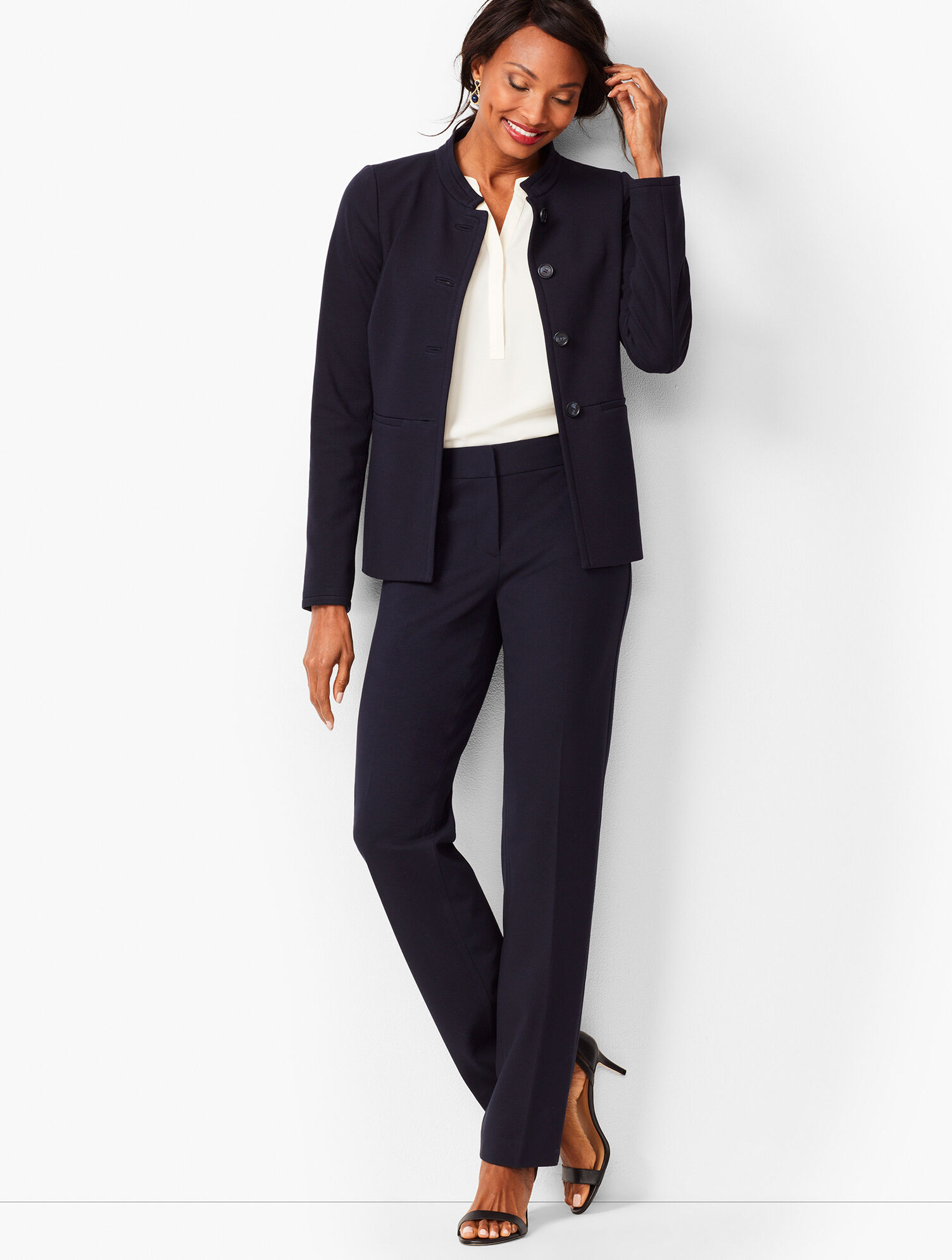 Italian Luxe Knit Four-Button Jacket