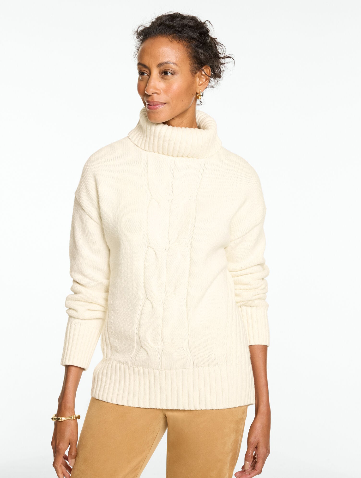 Cable Knit Turtleneck Sweater