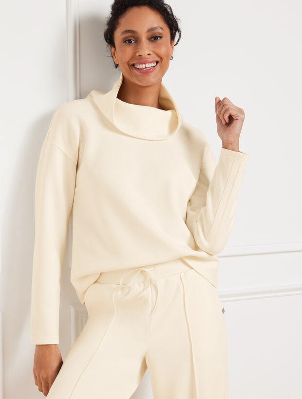 Cream Ls Funnelneck Pullover Roseate Spoonbil Sac