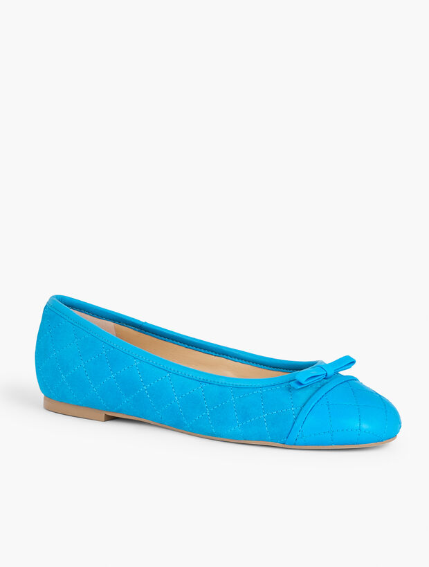 Blair Quilted Ballet Flats - Suede