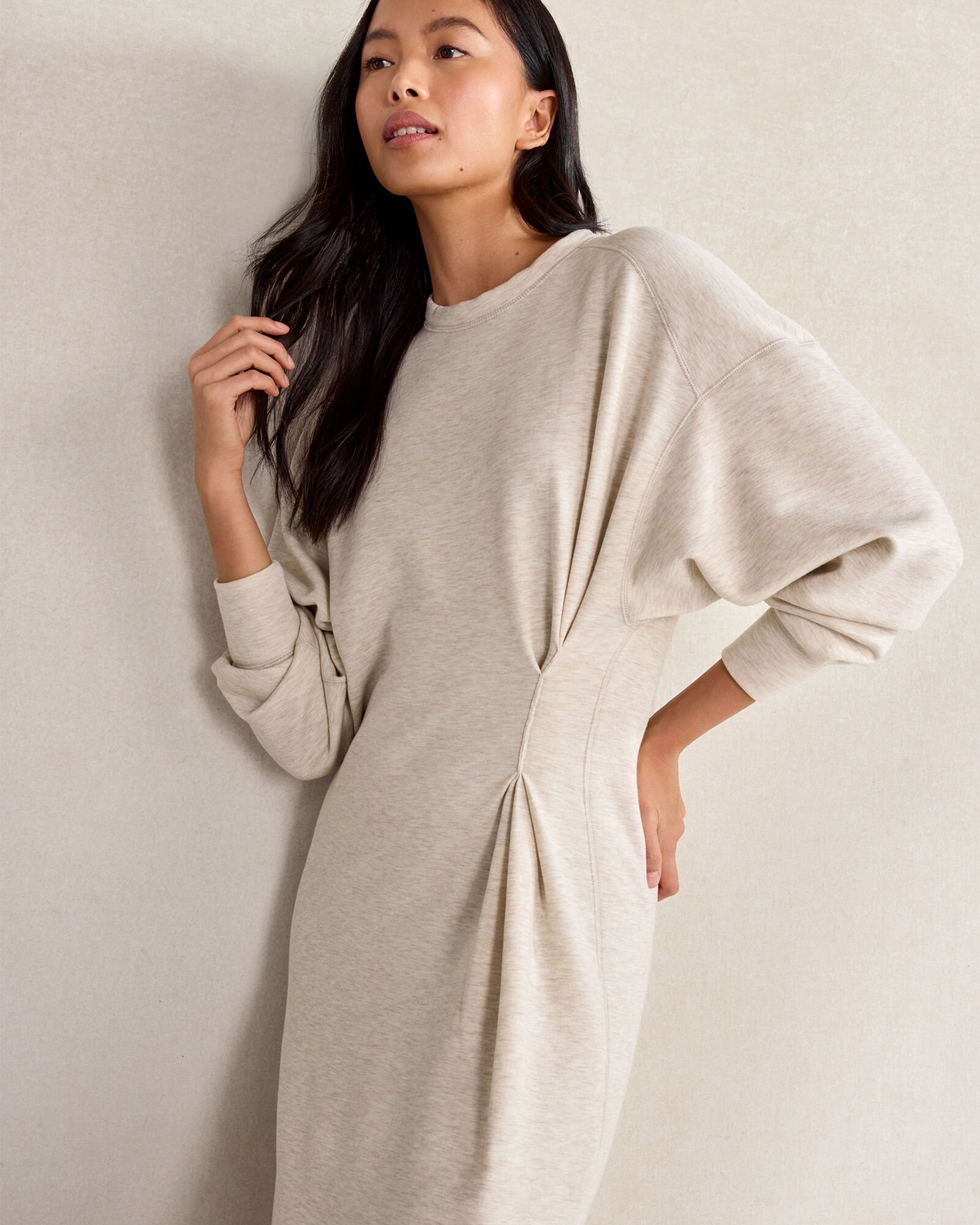 Fleece Gathered Waist Dress Haven Well Within