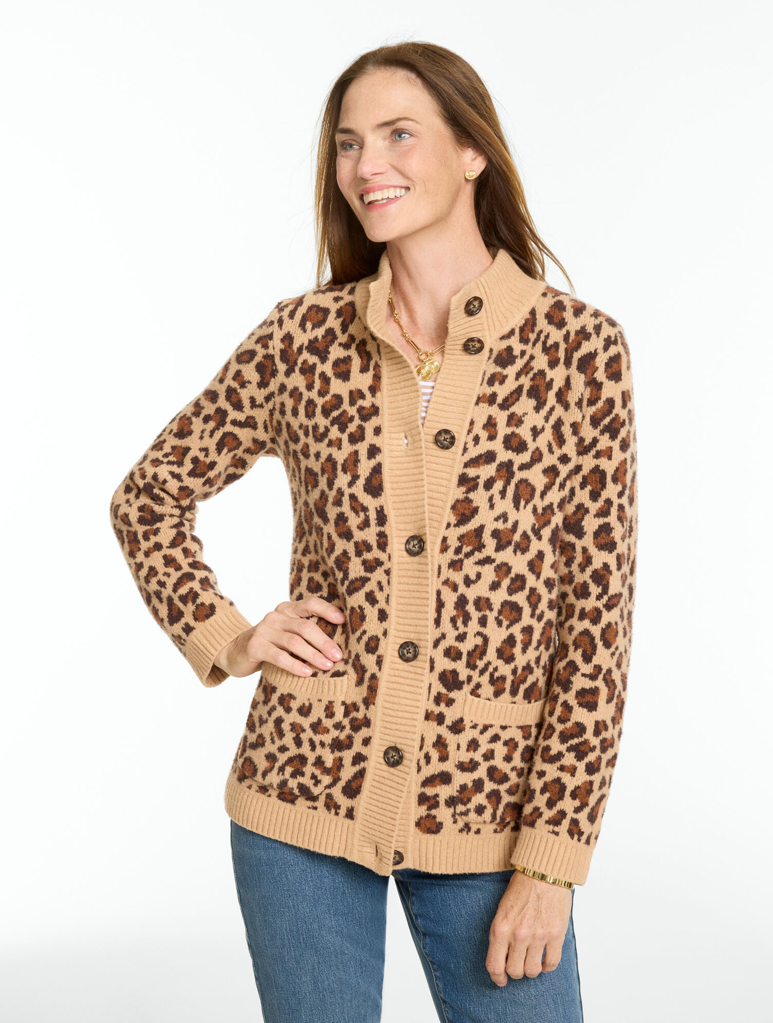 Jacquard Cardigan - Fabulous Leopard