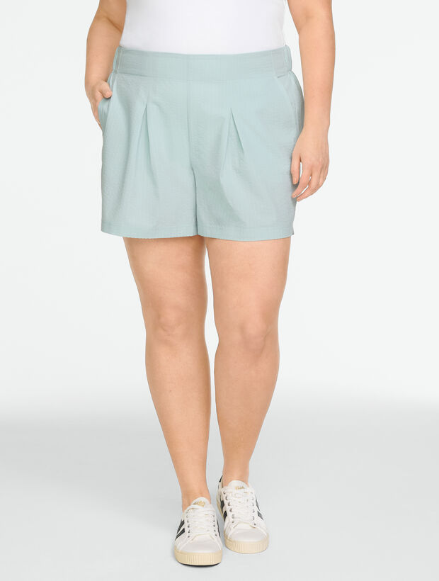 Lightweight Woven Stretch Seersucker Shorts