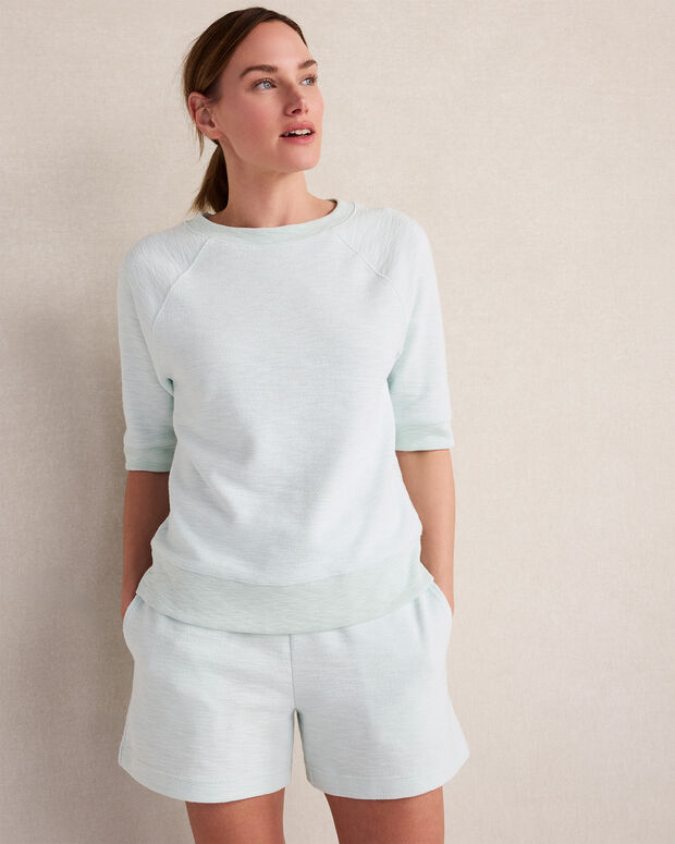 Organic Cotton Blend Jacquard Raglan Tee