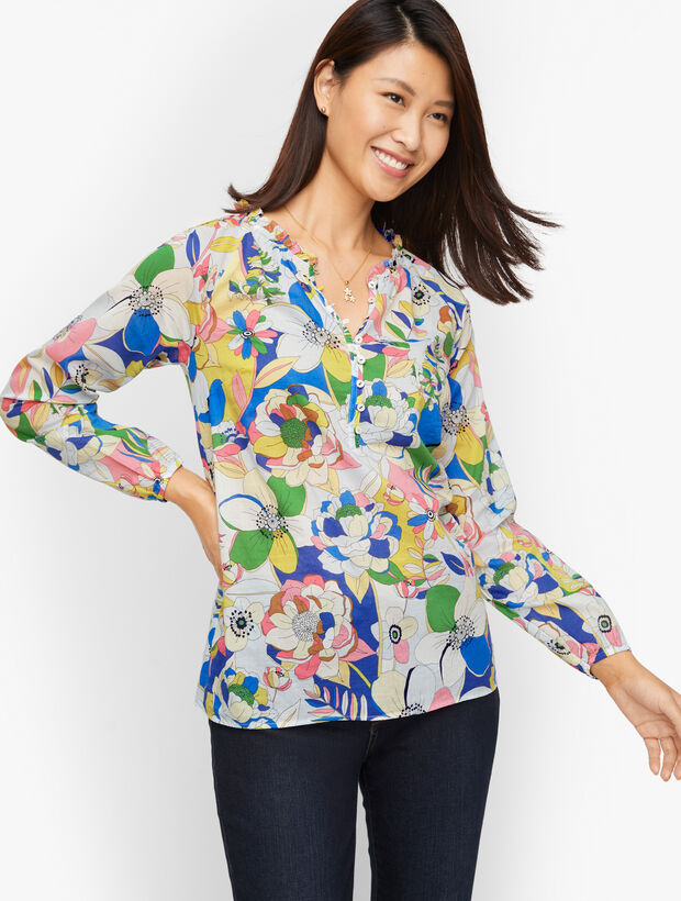 Ruffle Trim Popover - Floral