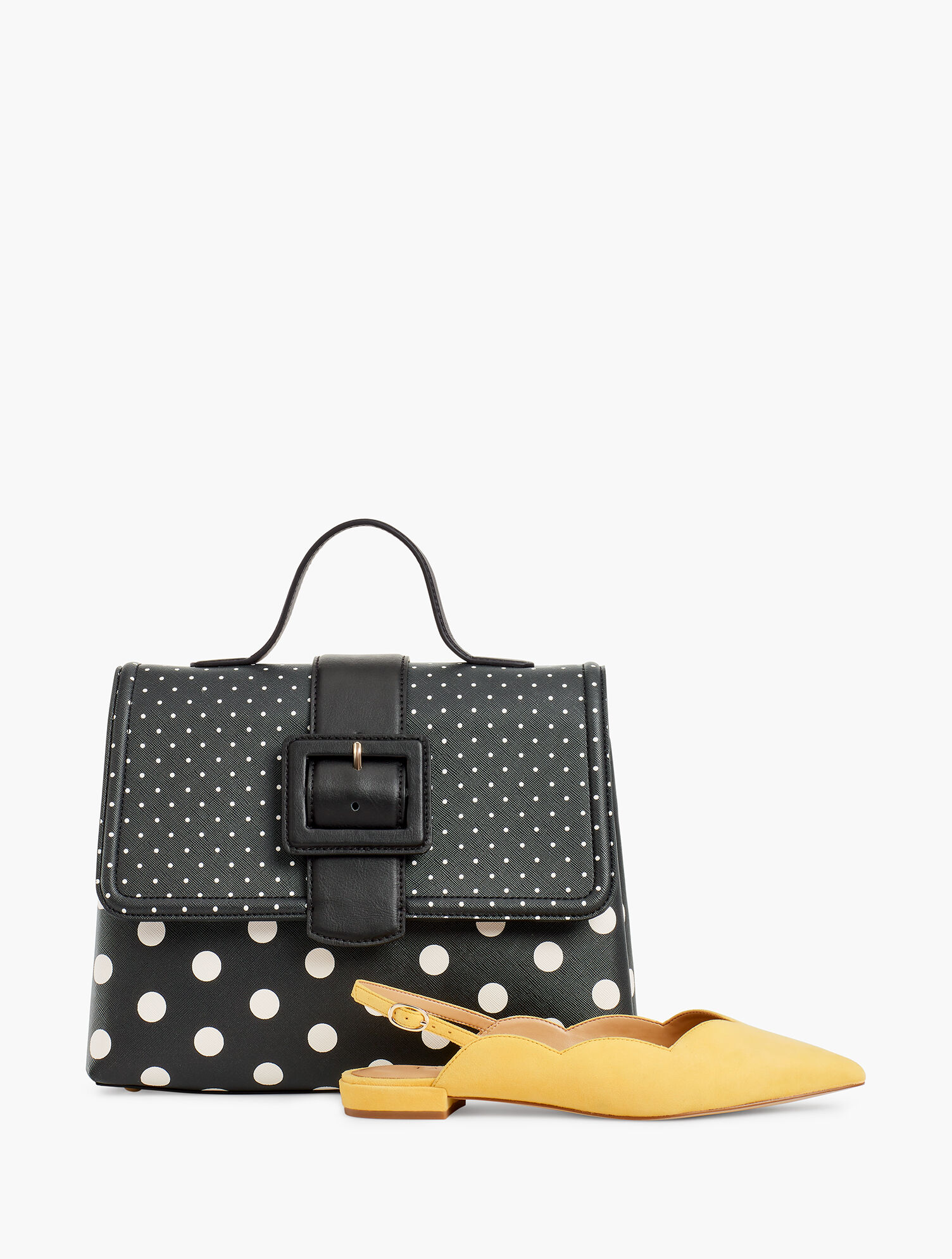 Dot Top Handle Saffiano Bag