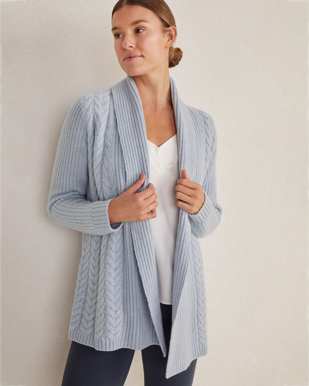 Cashmere Textured Flyaway Cardigan