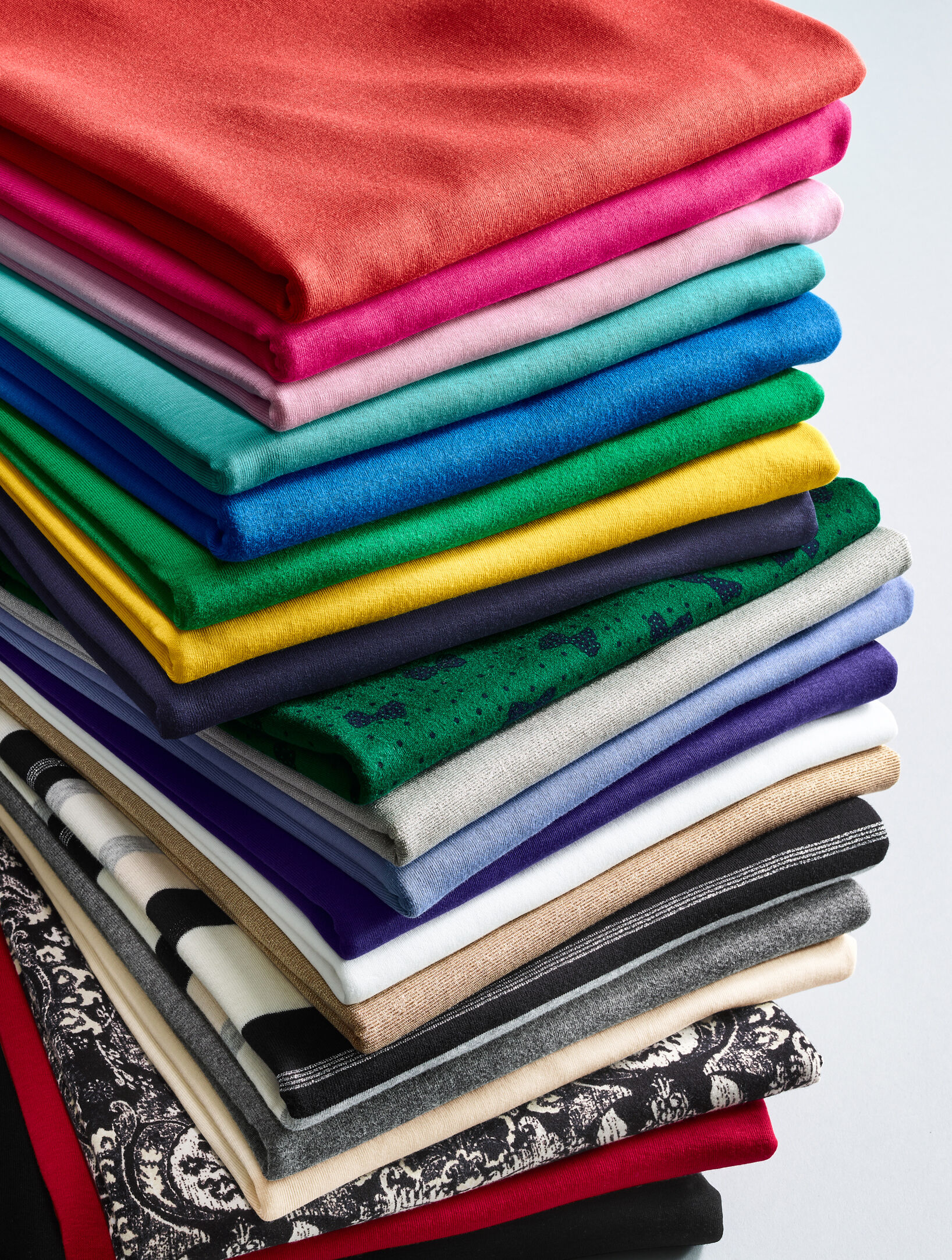 Pima Cotton Long-Sleeve V-Neck Tee