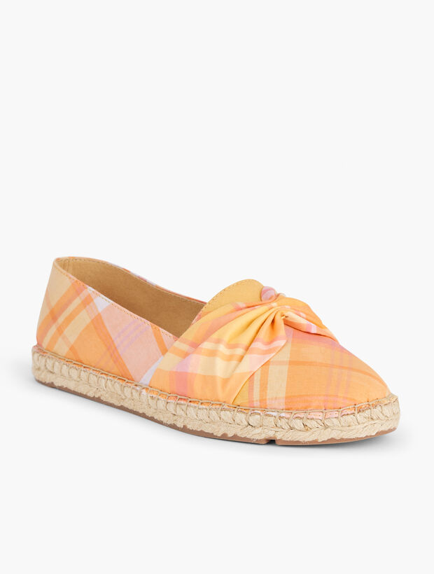 Izzy Cinched Delightful Plaid Espadrilles