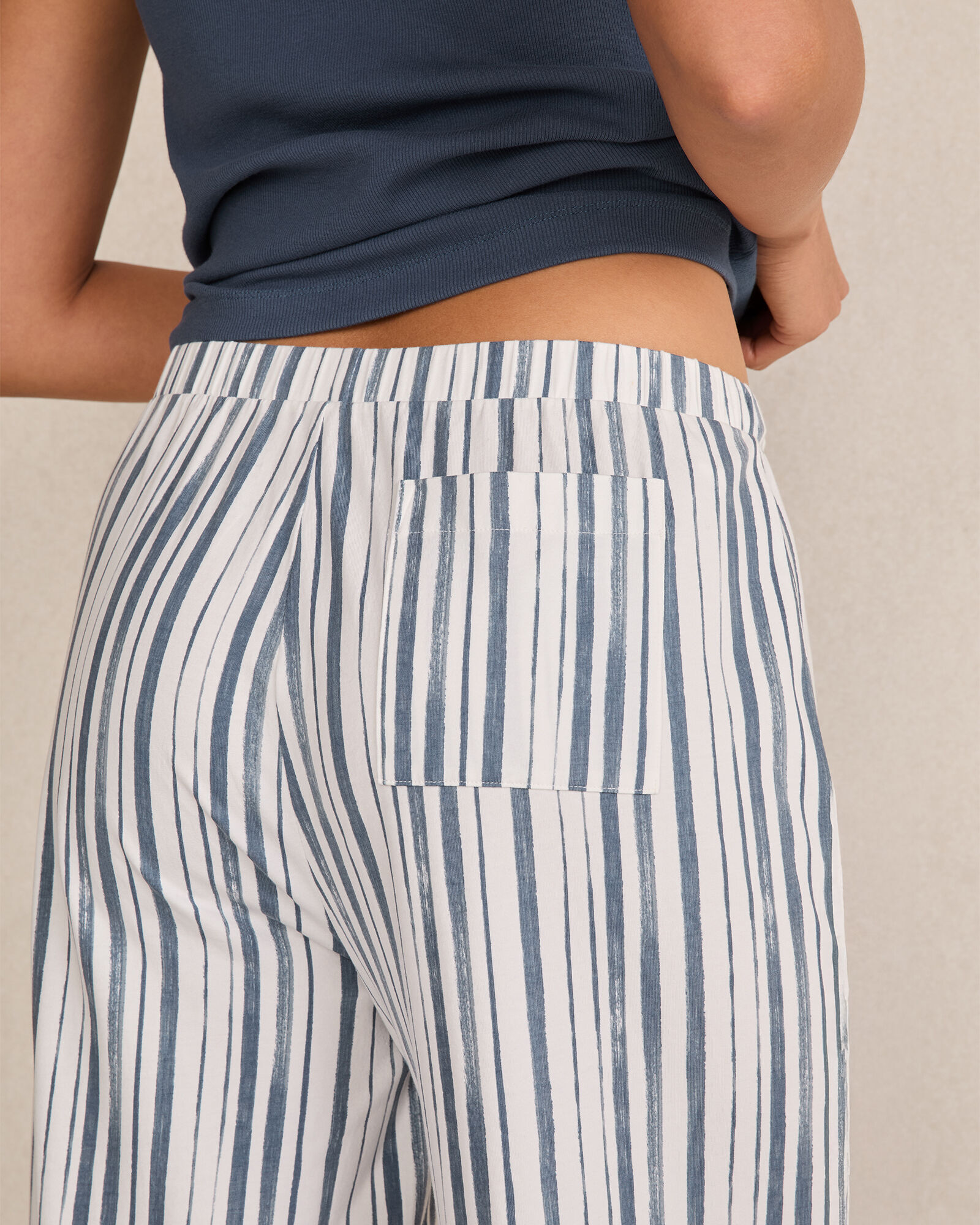 Organic Cotton Jersey Painted Stripe Pajama Pants