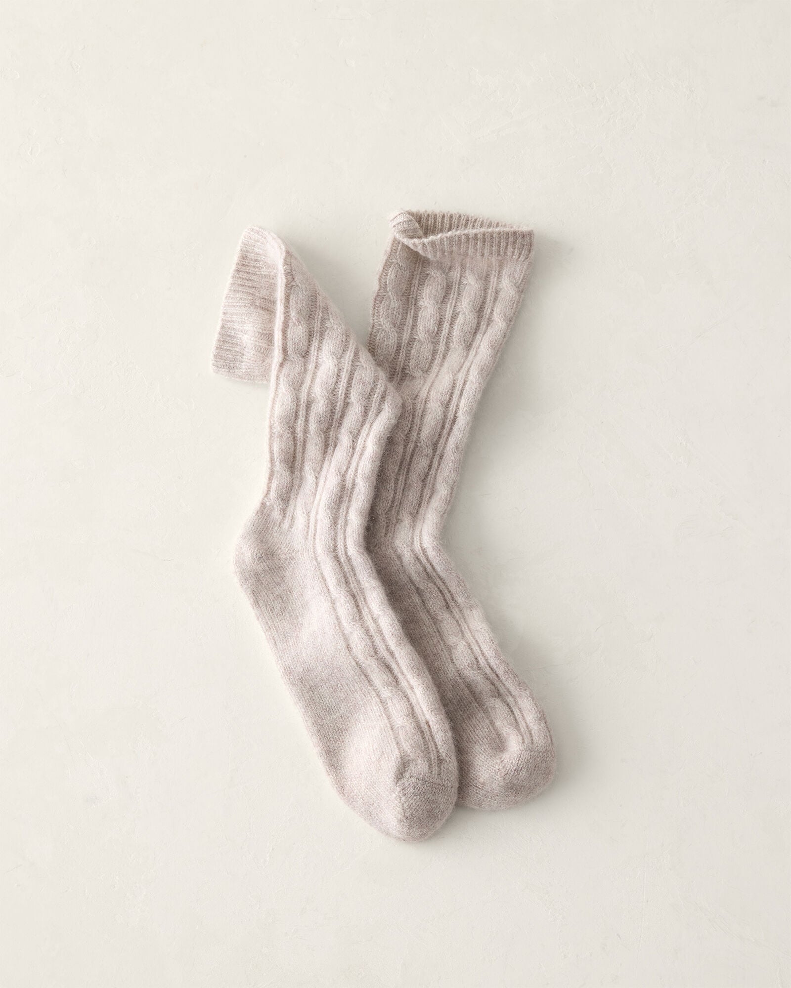 Cashmere Blend Cable Knit Socks