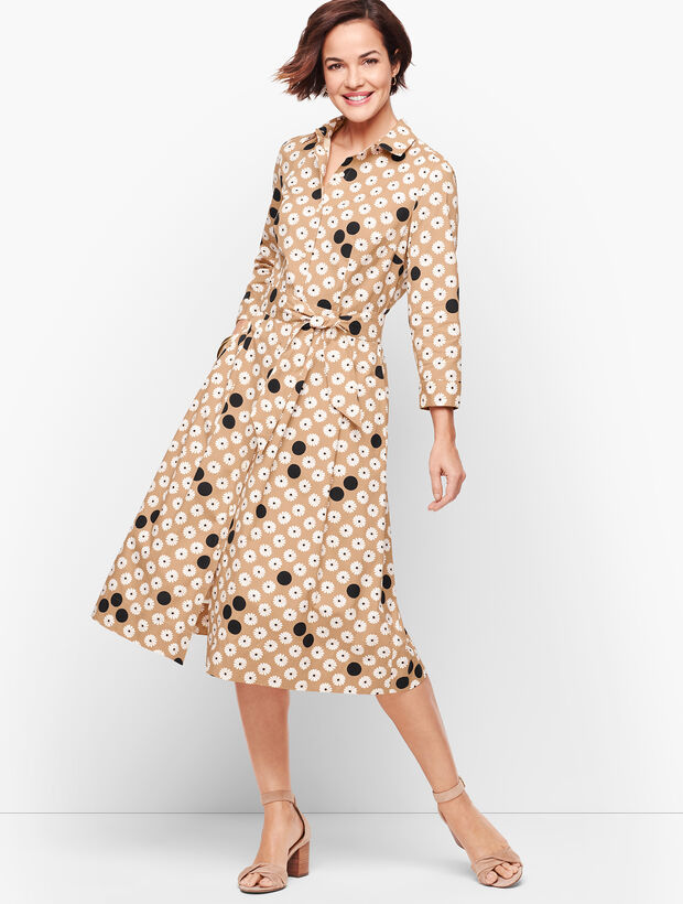 Floral Dot Poplin Shirtdress