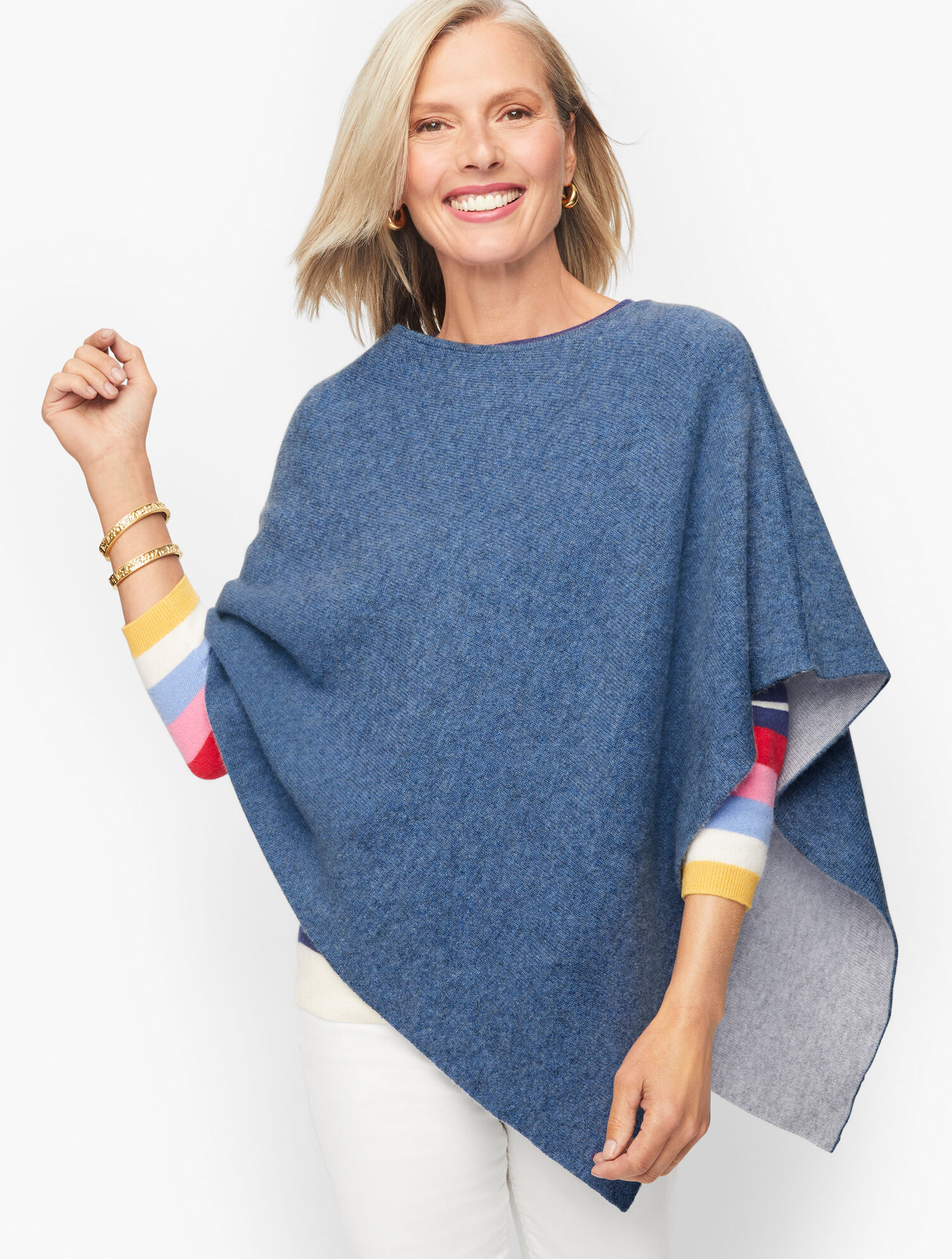 Reversible Asymmetrical Cashmere Poncho