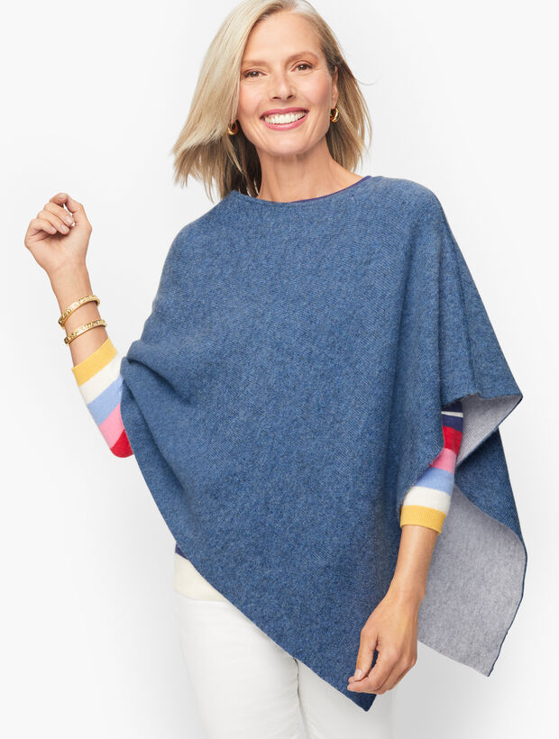 Reversible Asymmetrical Cashmere Poncho