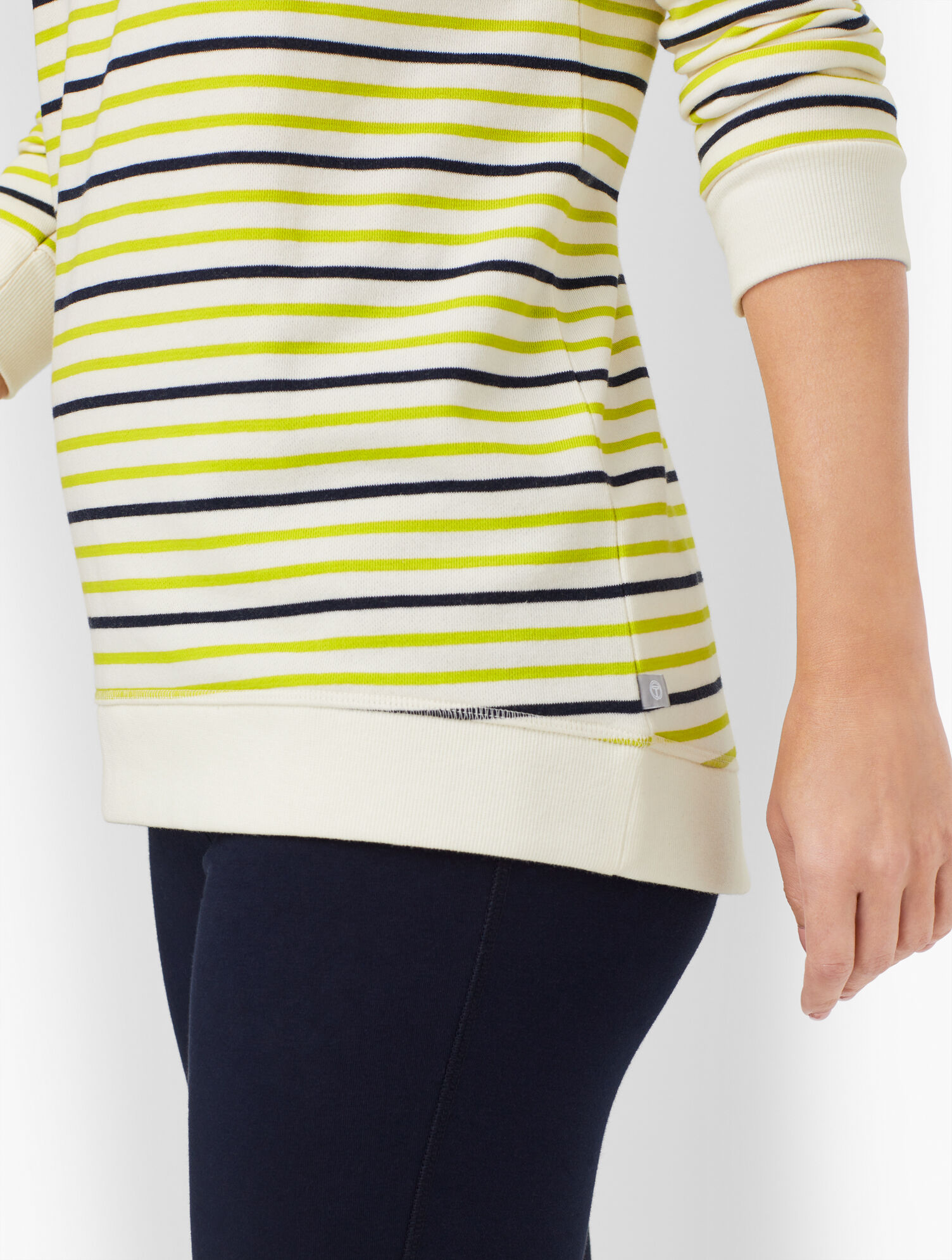 Stripe Classic French Terry Half Zip Pullover Talbots