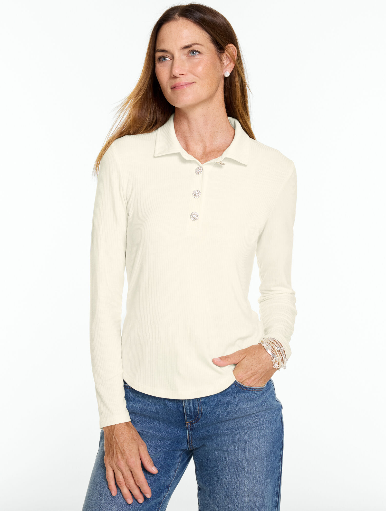 Jewel Button Polo