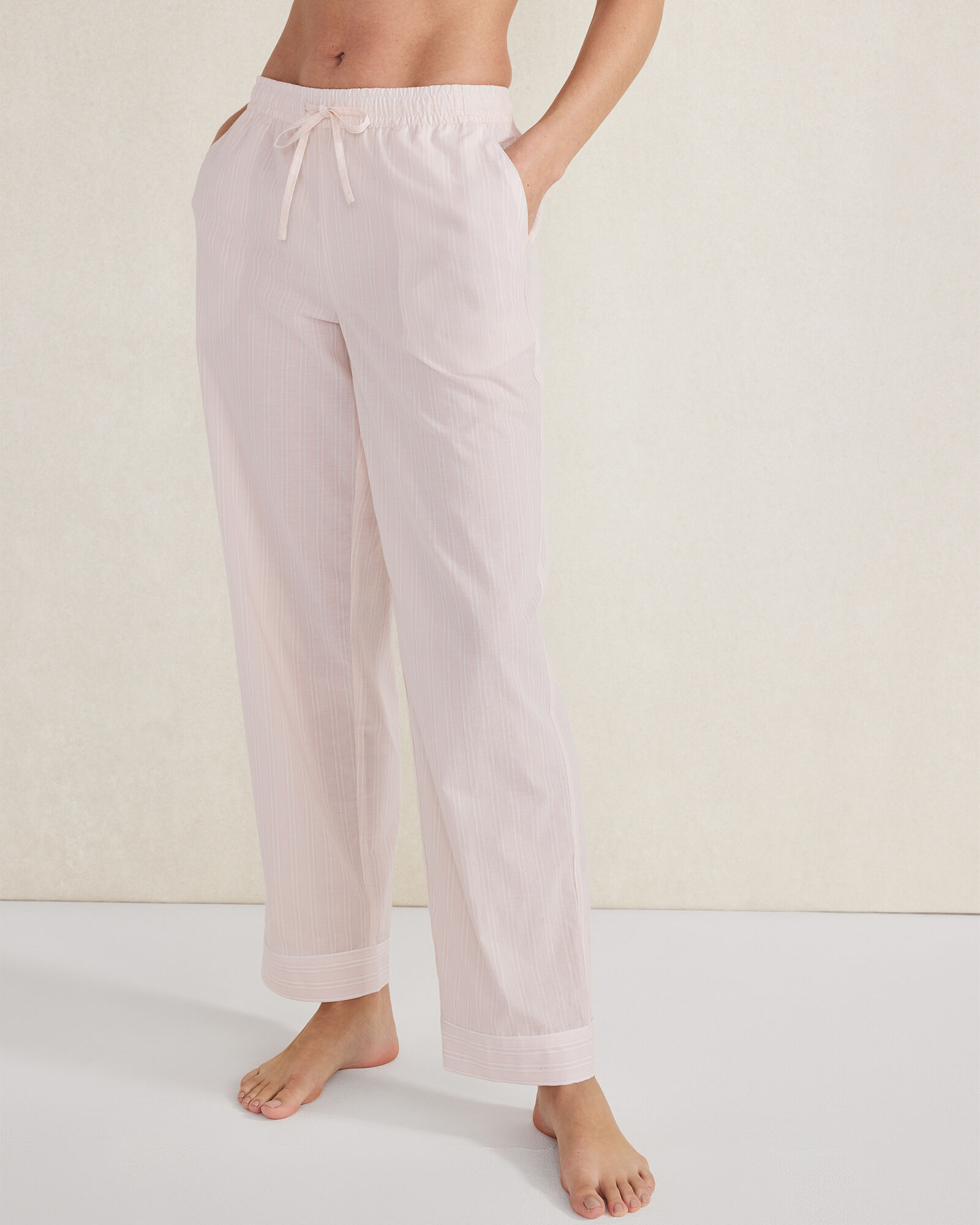 Organic Cotton Poplin Striped Pajama Pants