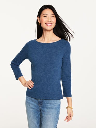 Bateau Neck Tee - Heather