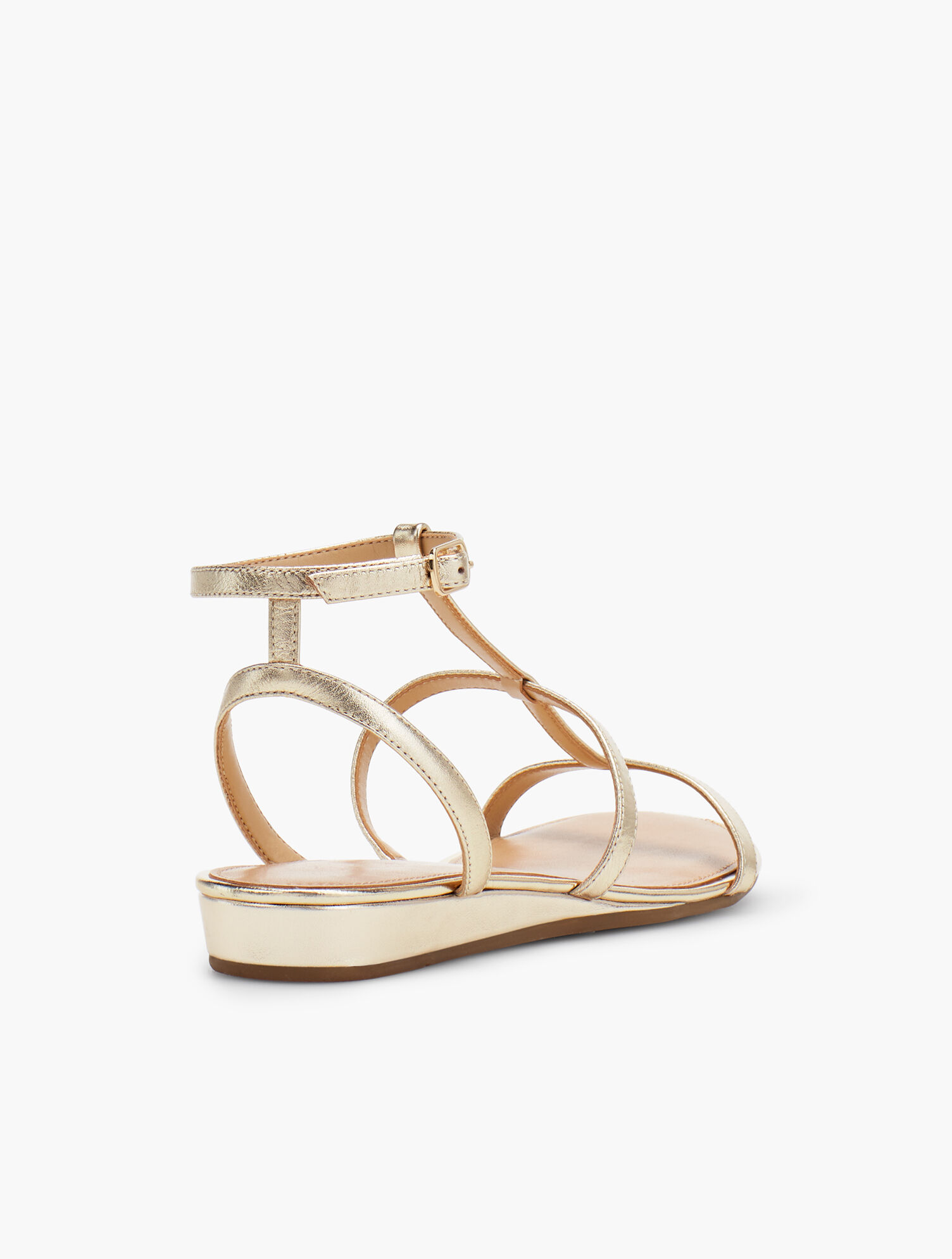 Daisy Gladiator Micro-Wedge Sandals - Metallic