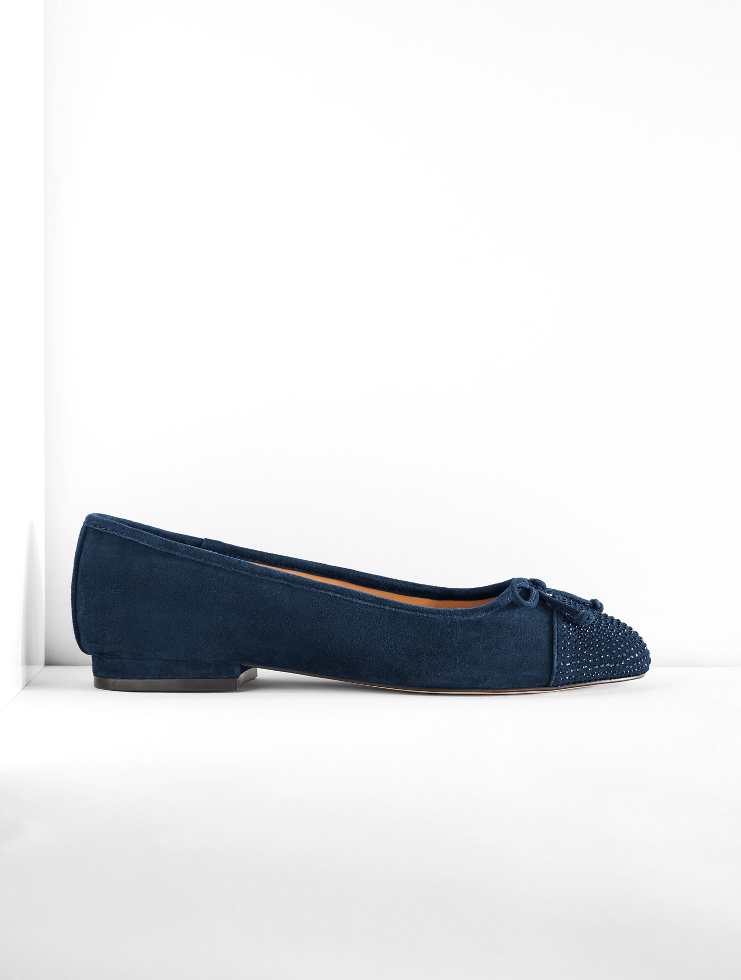 Madison Rhinestone Suede Ballet Flats