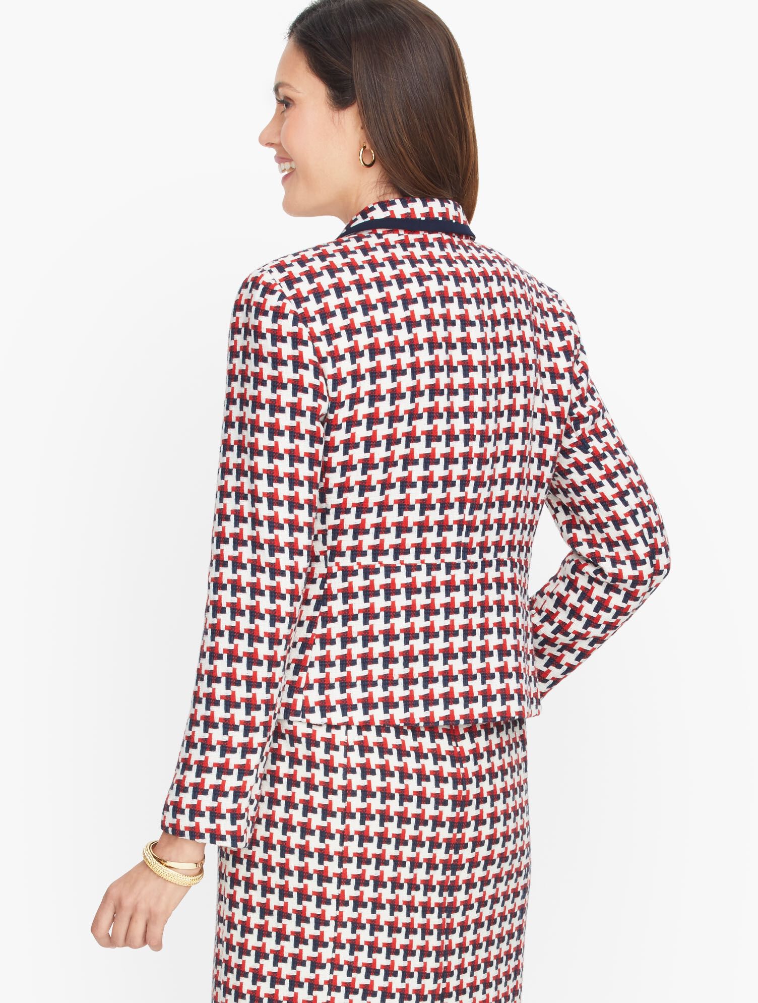 Luxe Woven Bold Houndstooth Jacket