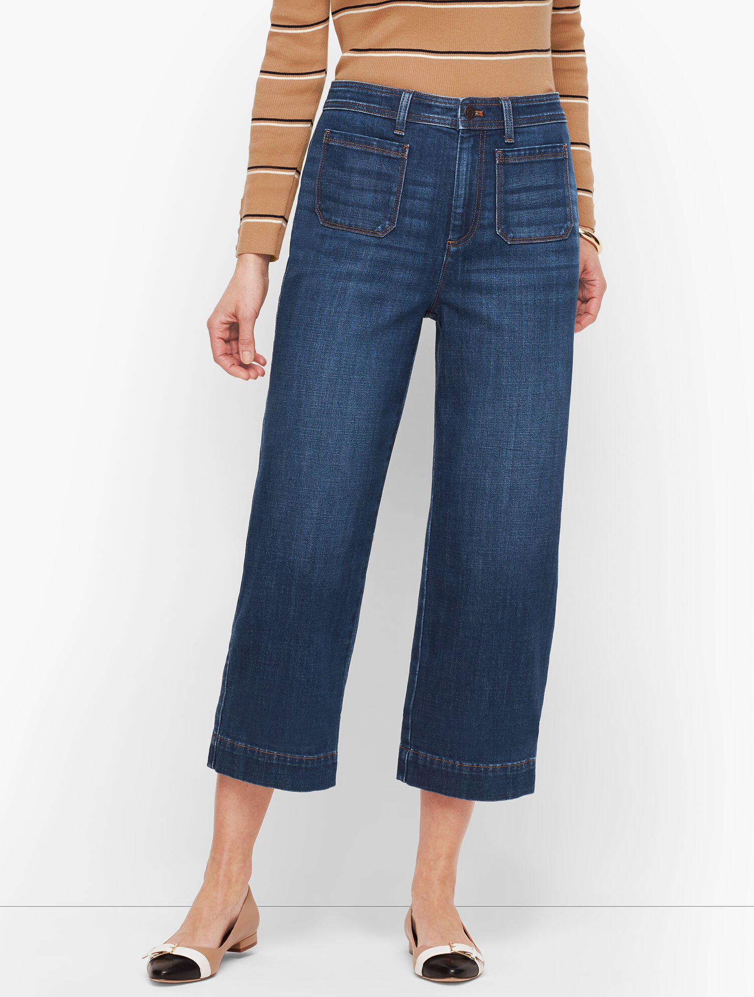 Wide Leg Crop Jeans Comet Wash Talbots