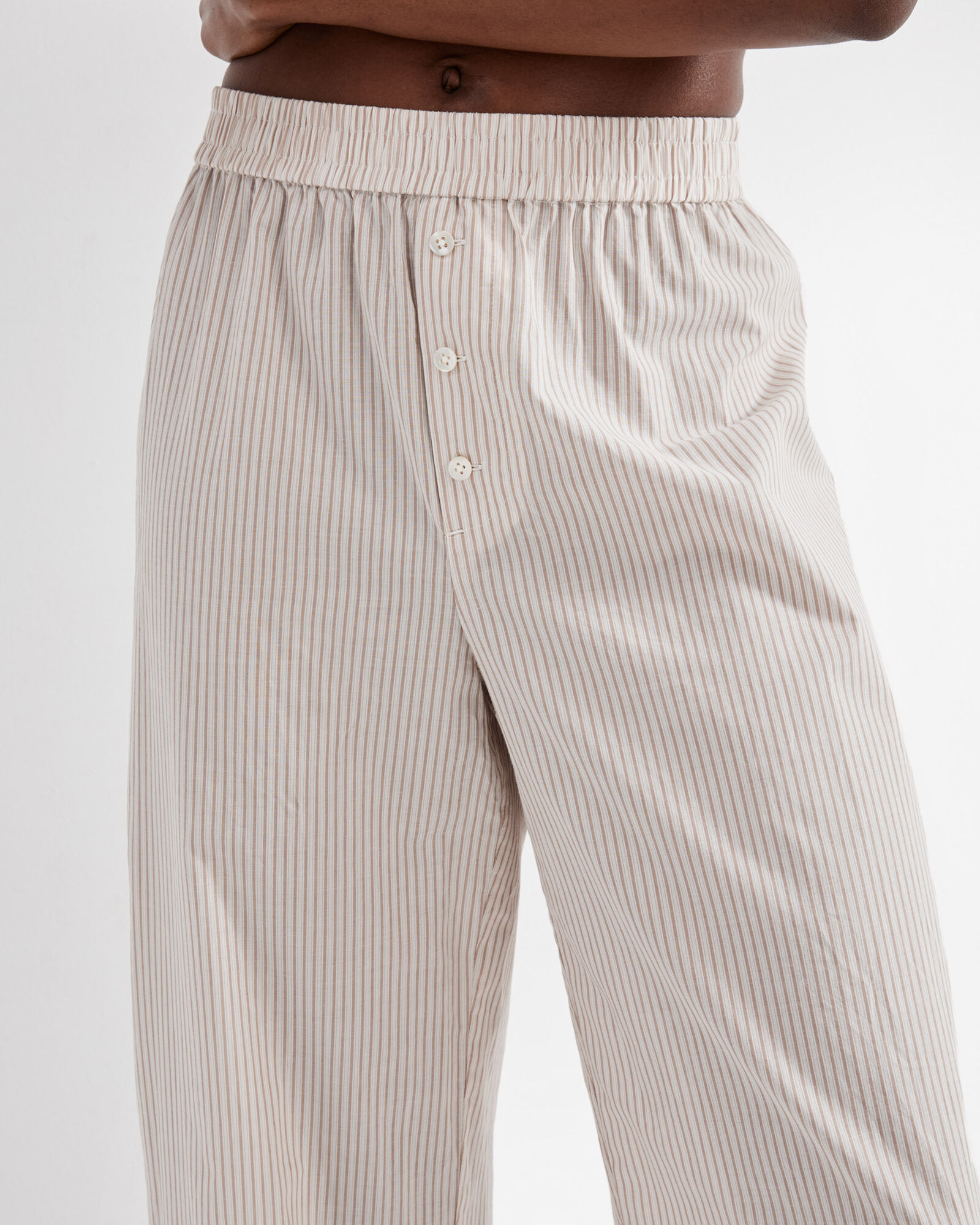 Lightweight Cotton Poplin Striped Pajama Pants
