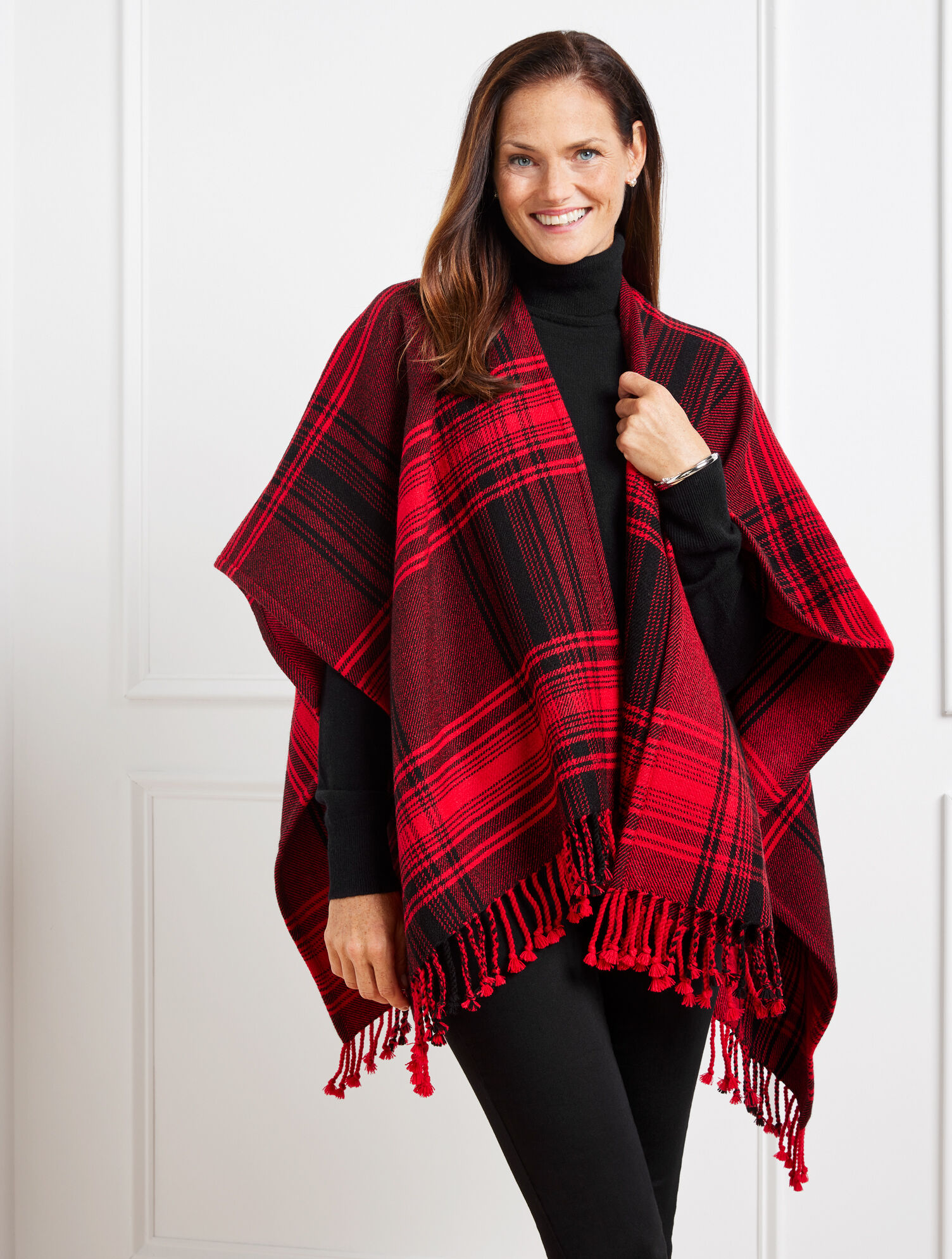 Woven Plaid Ruana