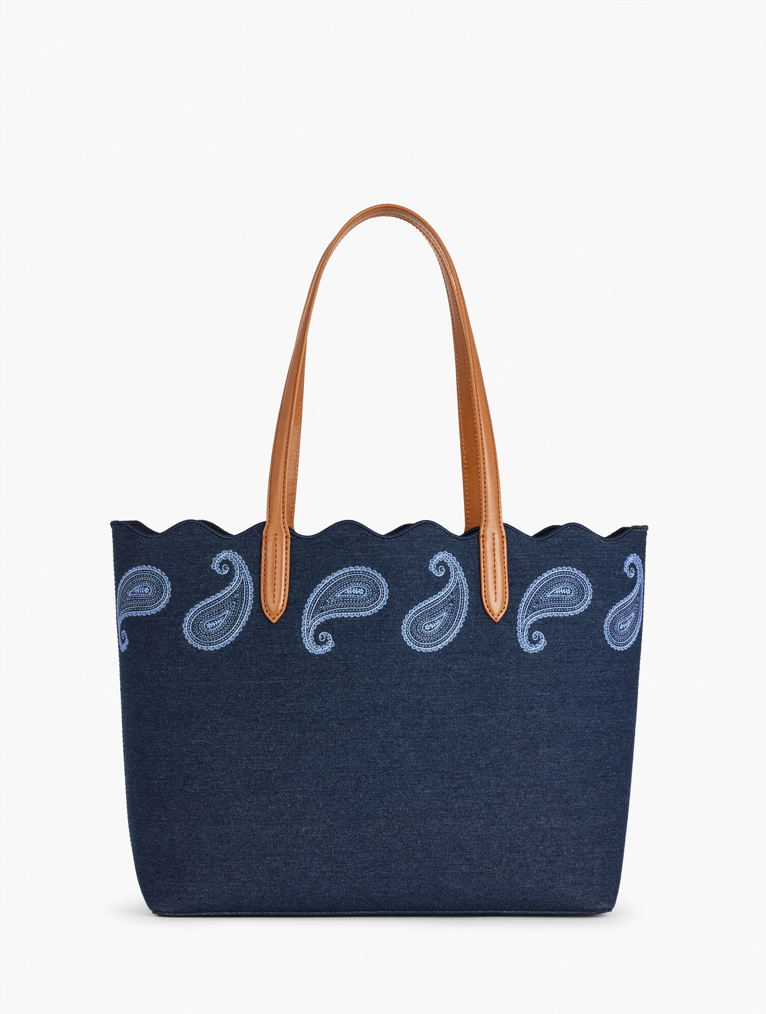 Embroidered Denim Tote | Talbots