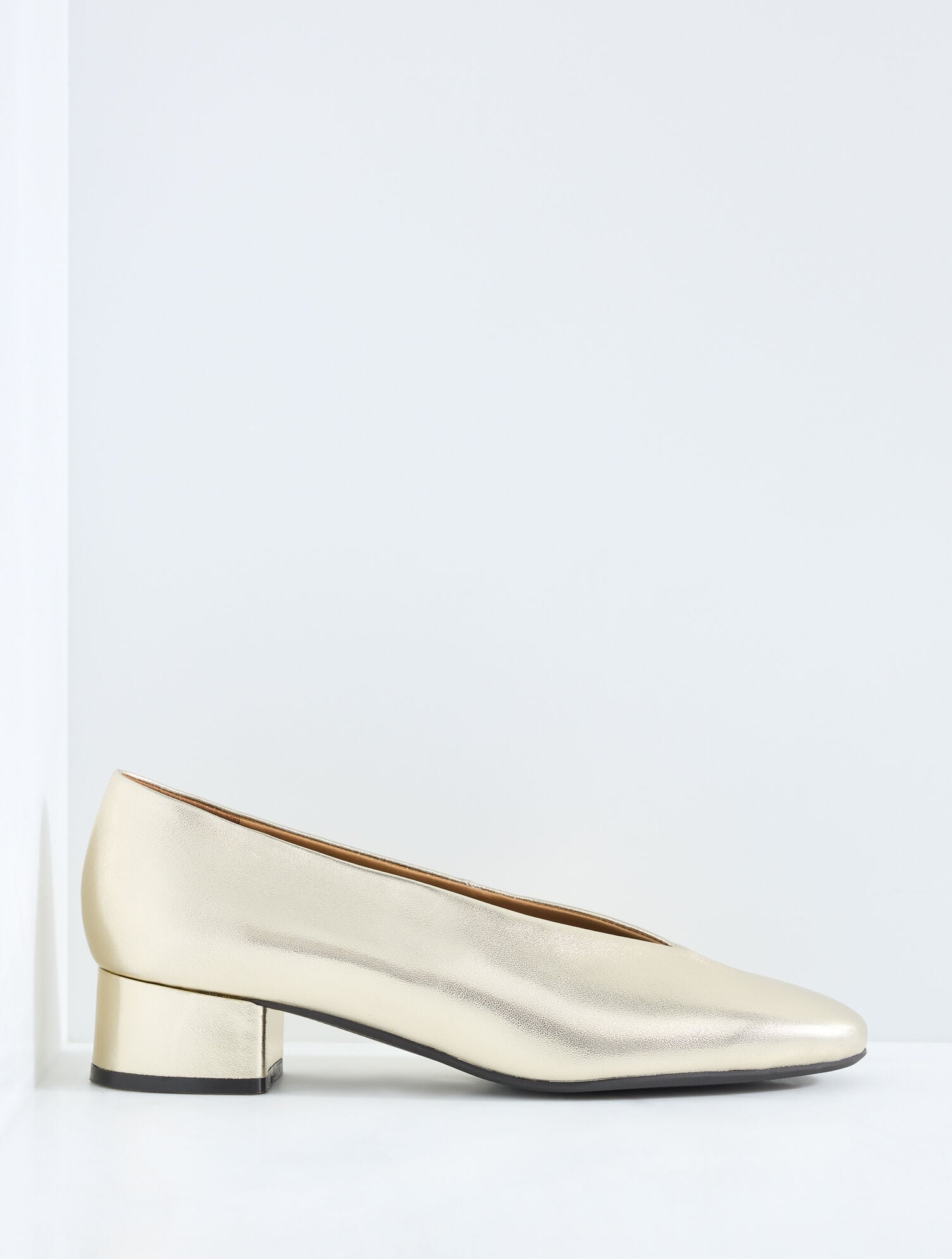 Winona Metallic Nappa Block Heel Pumps