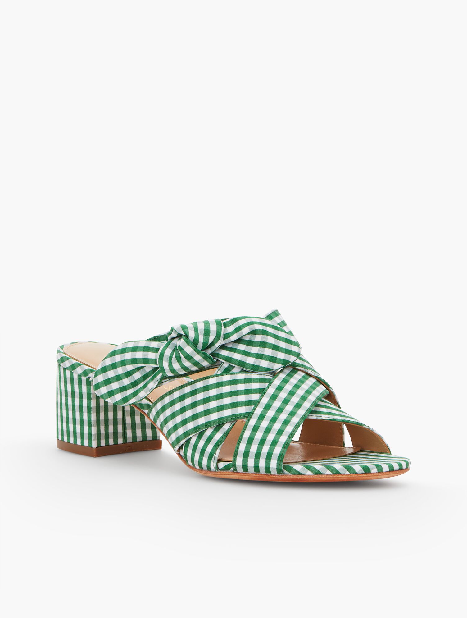 Georgia Knot Slide Sandals-Gingham