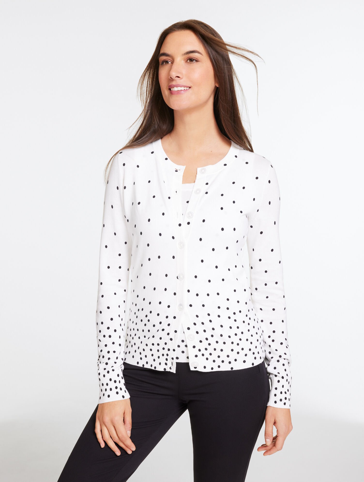 Charming Cardigan - Falling Dots
