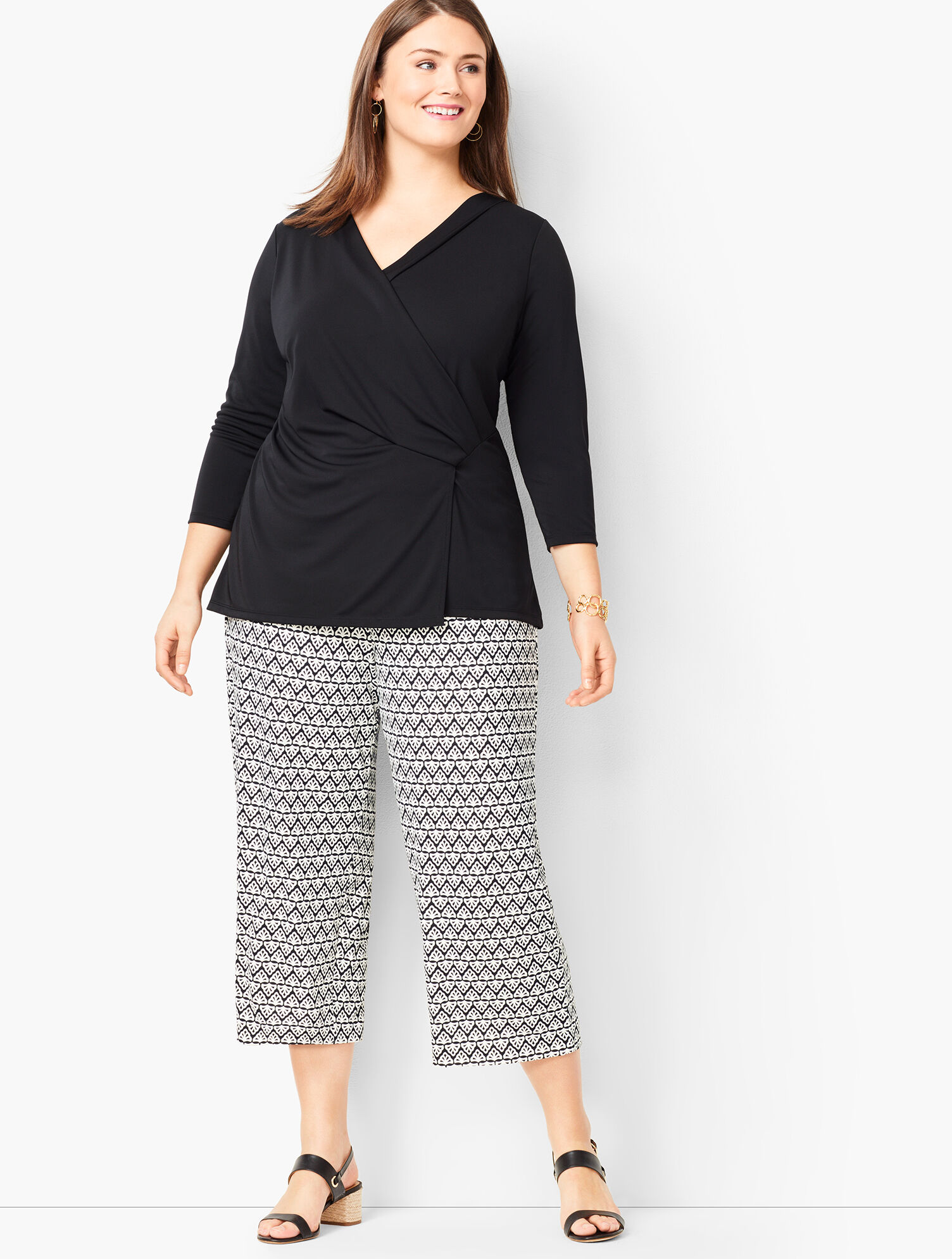 Plus Size Faux-Wrap Top