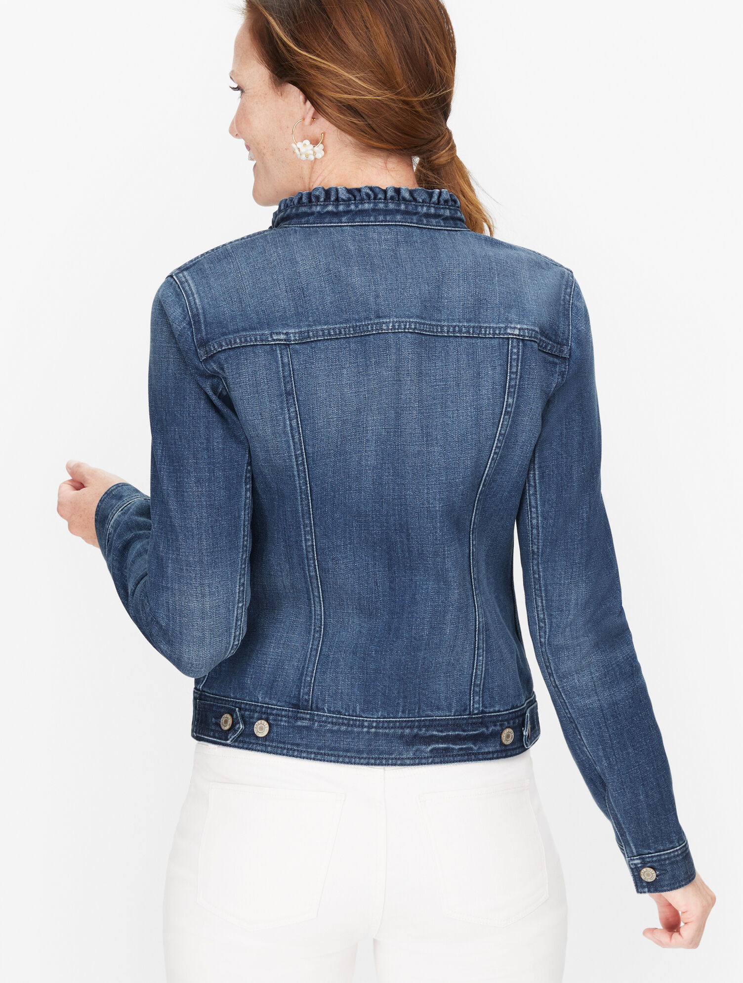 Feminine Collar Jean Jacket - Karissa Wash