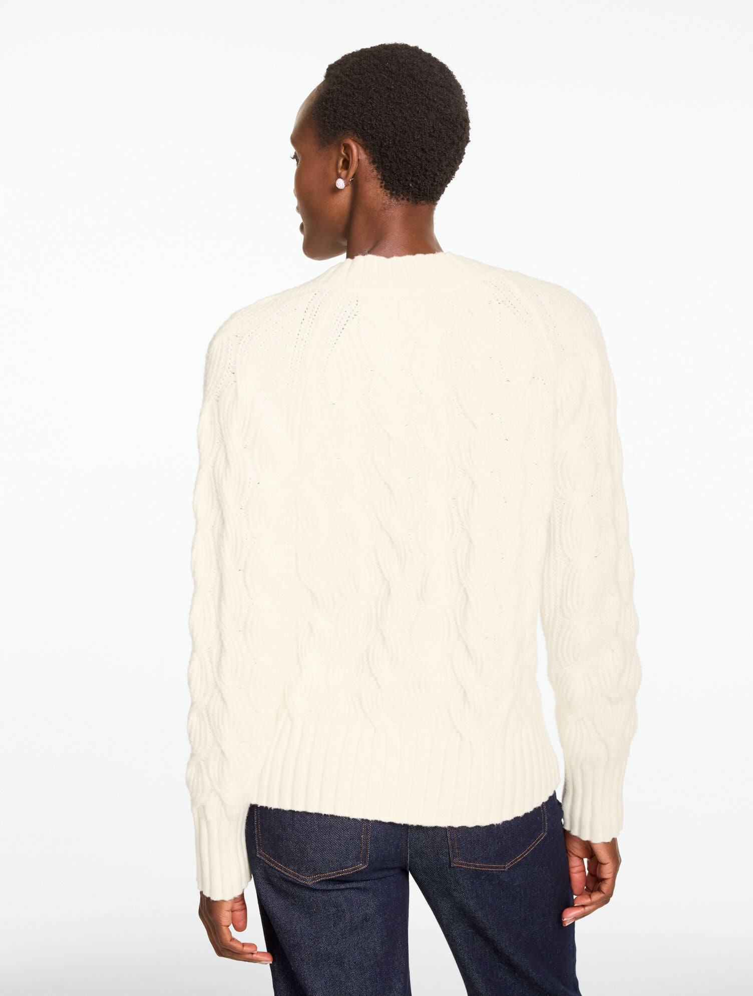 Cable Knit V-Neck Sweater