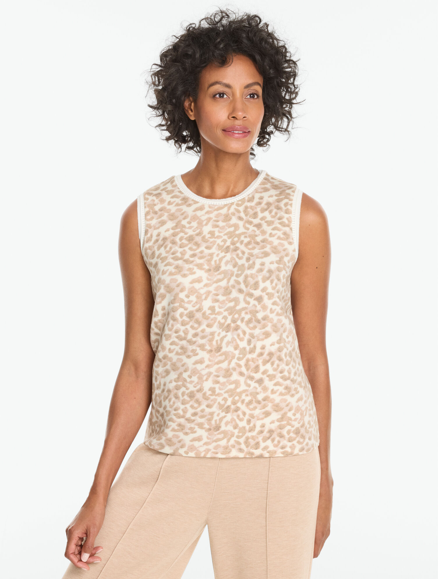 AirKnit Stretch Crewneck Tank - Dreamy Leopard