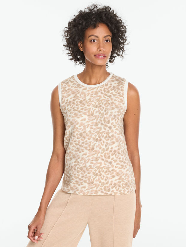 AirKnit Stretch Crewneck Tank - Dreamy Leopard