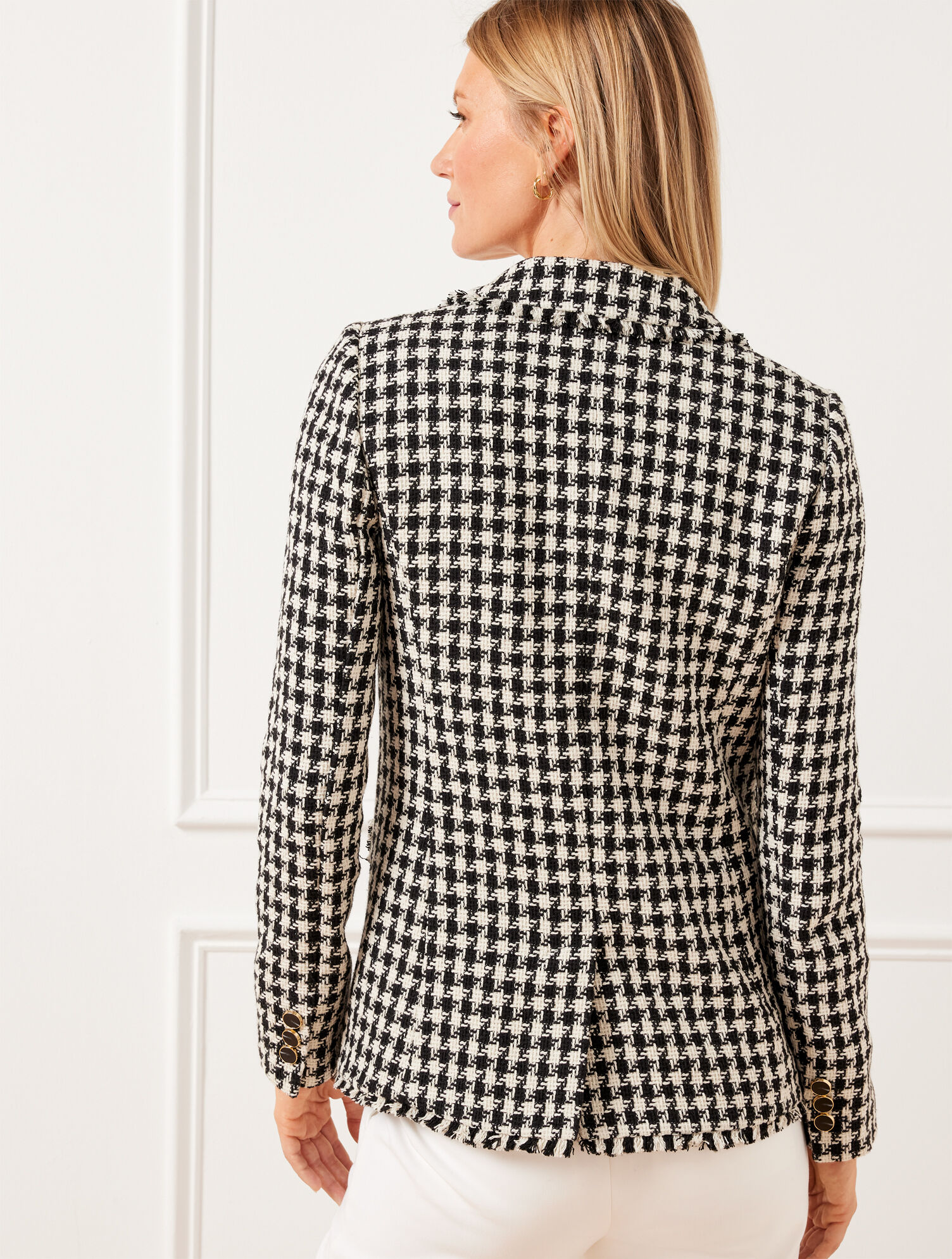 Tweed Double Breasted Blazer - Houndstooth