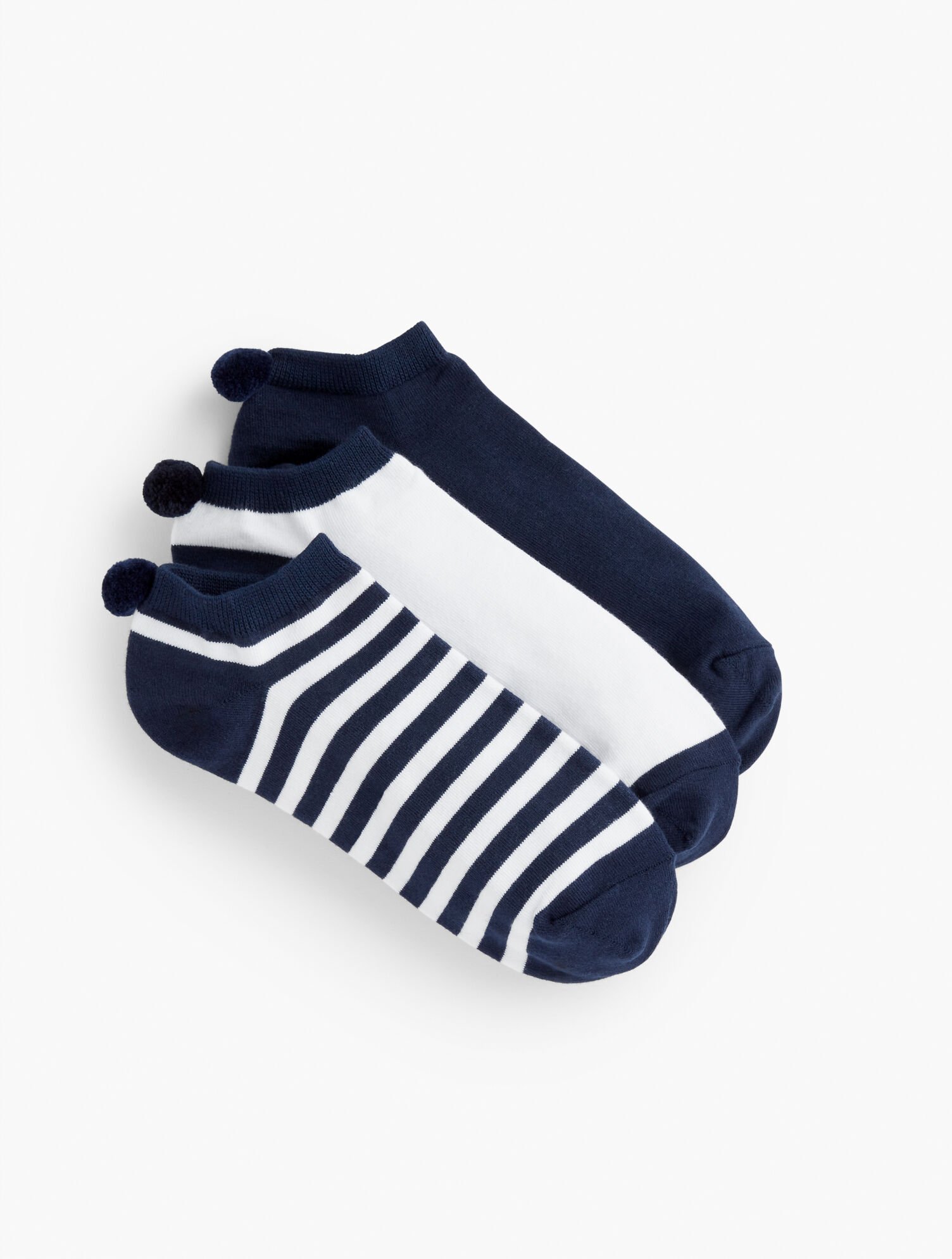 Three Pair Pom Pom Socks