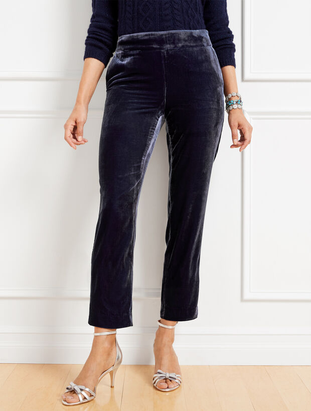 Velvet Tapered Ankle Pants