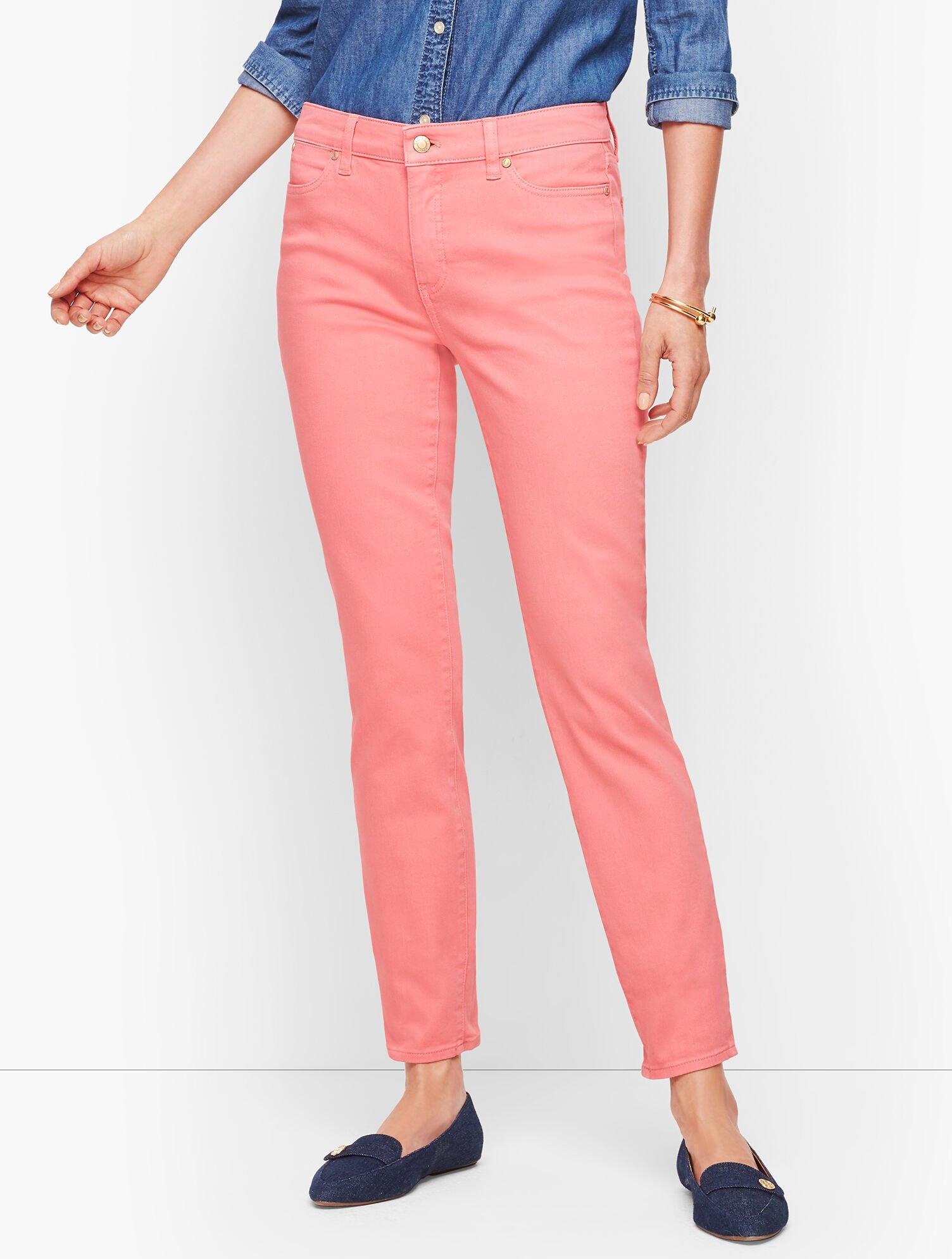 Slim Ankle Jeans - Garment Dyed Dusty Peach